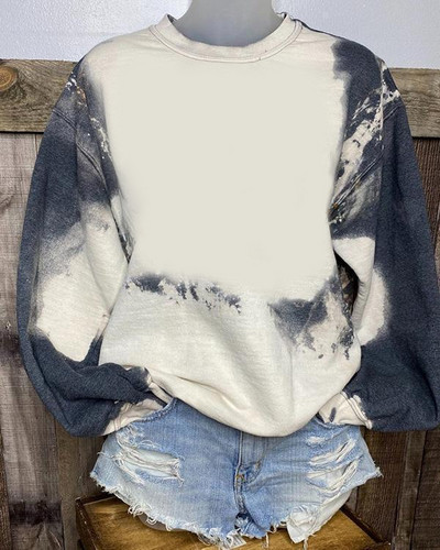 Sublimation Blank μακρυμάνικο μπλουζάκι Γυναικείο φούτερ Φαρδιά σέξι ρούχα πουλόβερ με λαιμόκοψη για προσαρμοσμένη εκτύπωση Εικόνα λογότυπου