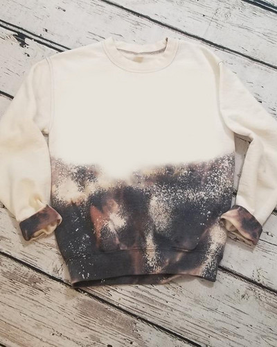 Sublimation Blank μακρυμάνικο μπλουζάκι Γυναικείο φούτερ Φαρδιά σέξι ρούχα πουλόβερ με λαιμόκοψη για προσαρμοσμένη εκτύπωση Εικόνα λογότυπου