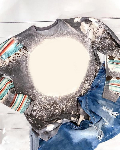 Sublimation Blank μακρυμάνικο μπλουζάκι Γυναικείο φούτερ Φαρδιά σέξι ρούχα πουλόβερ με λαιμόκοψη για προσαρμοσμένη εκτύπωση Εικόνα λογότυπου