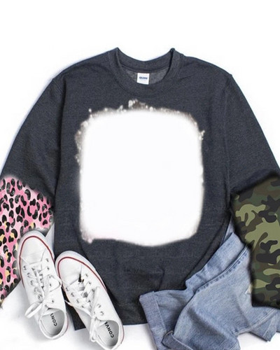 Sublimation Blank μακρυμάνικο μπλουζάκι Γυναικείο φούτερ Φαρδιά σέξι ρούχα πουλόβερ με λαιμόκοψη για προσαρμοσμένη εκτύπωση Εικόνα λογότυπου