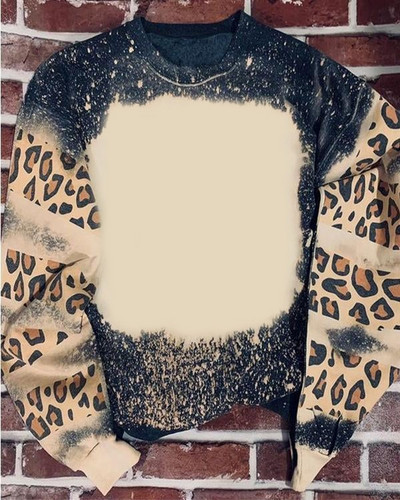 Sublimation Blank μακρυμάνικο μπλουζάκι Γυναικείο φούτερ Φαρδιά σέξι ρούχα πουλόβερ με λαιμόκοψη για προσαρμοσμένη εκτύπωση Εικόνα λογότυπου