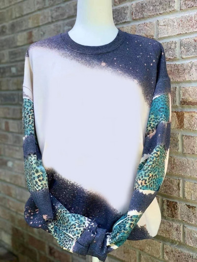 Sublimation Blank μακρυμάνικο μπλουζάκι Γυναικείο φούτερ Φαρδιά σέξι ρούχα πουλόβερ με λαιμόκοψη για προσαρμοσμένη εκτύπωση Εικόνα λογότυπου