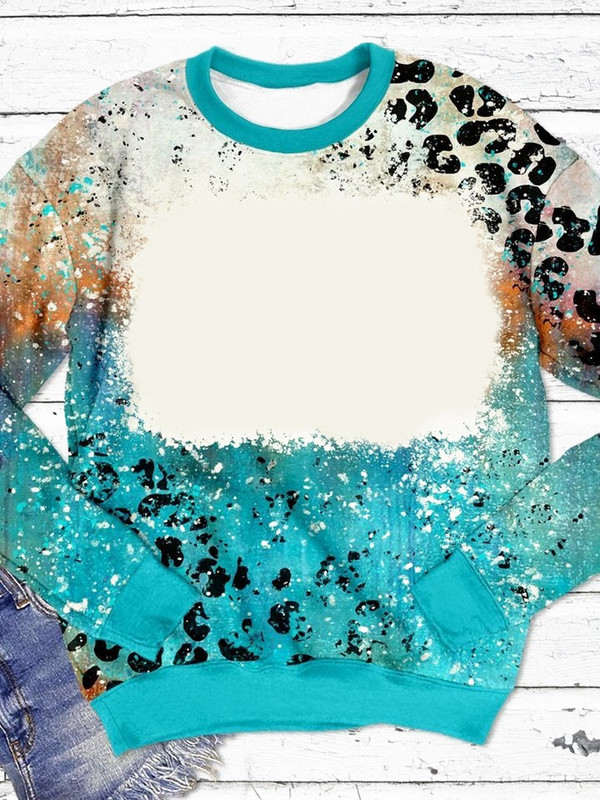 Sublimation Blank μακρυμάνικο μπλουζάκι Γυναικείο φούτερ Φαρδιά σέξι ρούχα πουλόβερ με λαιμόκοψη για προσαρμοσμένη εκτύπωση Εικόνα λογότυπου