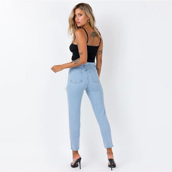 Γυναικεία Essentials Hole Ripped Mid Rise Destroyed Skinny Jeans Stretch Τζιν Τζιν Γυναικεία ανοιχτό μπλε μποτάκια Γυναικεία 2022