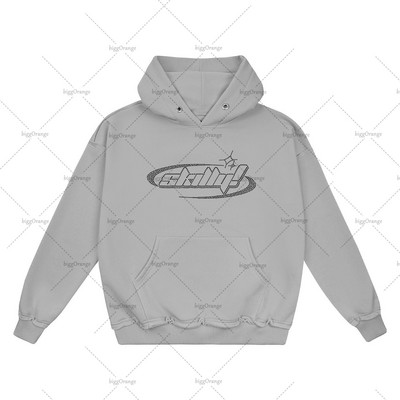 2023 Letter Hot Diamond High Street Hip-hop široki pulover majica s kapuljačom Ženska Y2k Oversize Sweatshirt s američkim retro uličnim trendom Muškarci