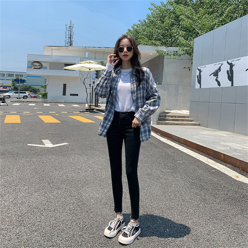 Ženske traperice Visoko elastične rastezljive traperice Ženske isprane traperice Skinny Ženske pencil hlače do gležnja Rastezljive ulične hlače