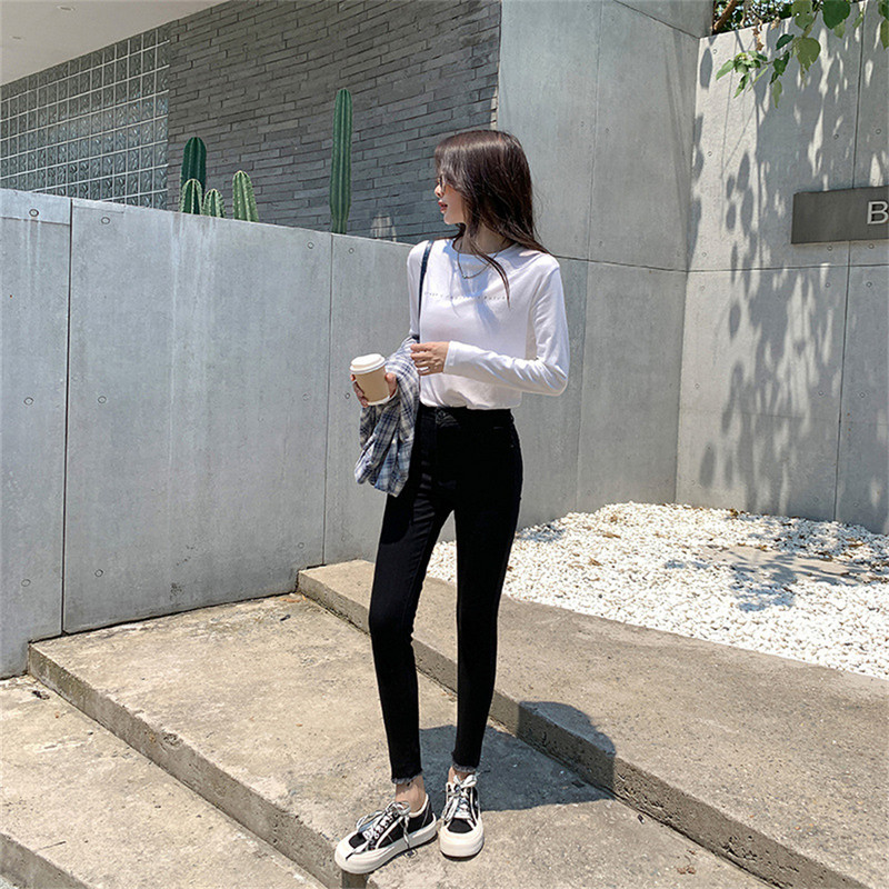 Ženske traperice Visoko elastične rastezljive traperice Ženske isprane traperice Skinny Ženske pencil hlače do gležnja Rastezljive ulične hlače