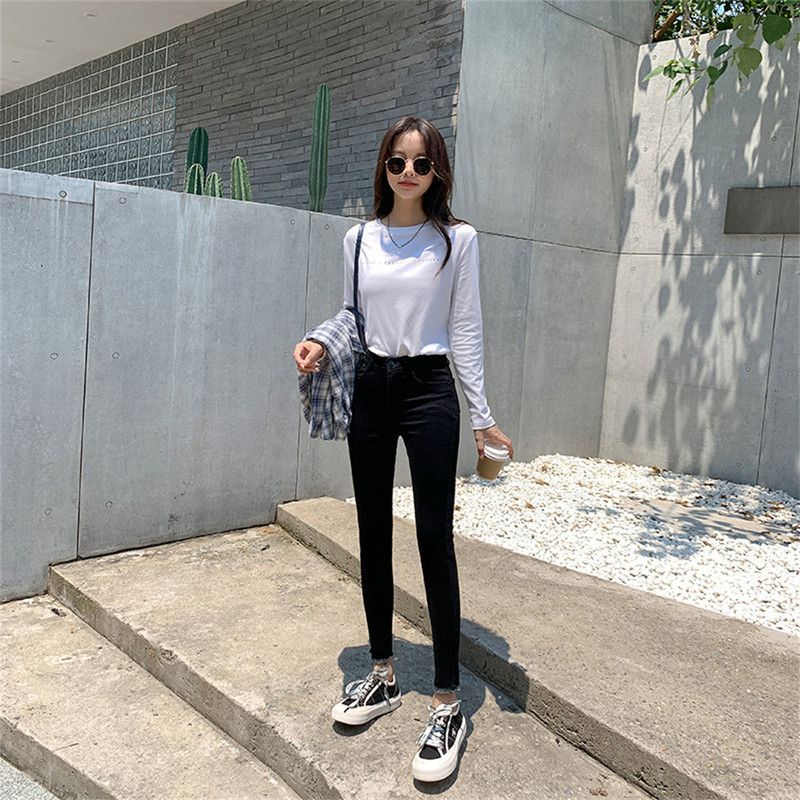 Ženske traperice Visoko elastične rastezljive traperice Ženske isprane traperice Skinny Ženske pencil hlače do gležnja Rastezljive ulične hlače