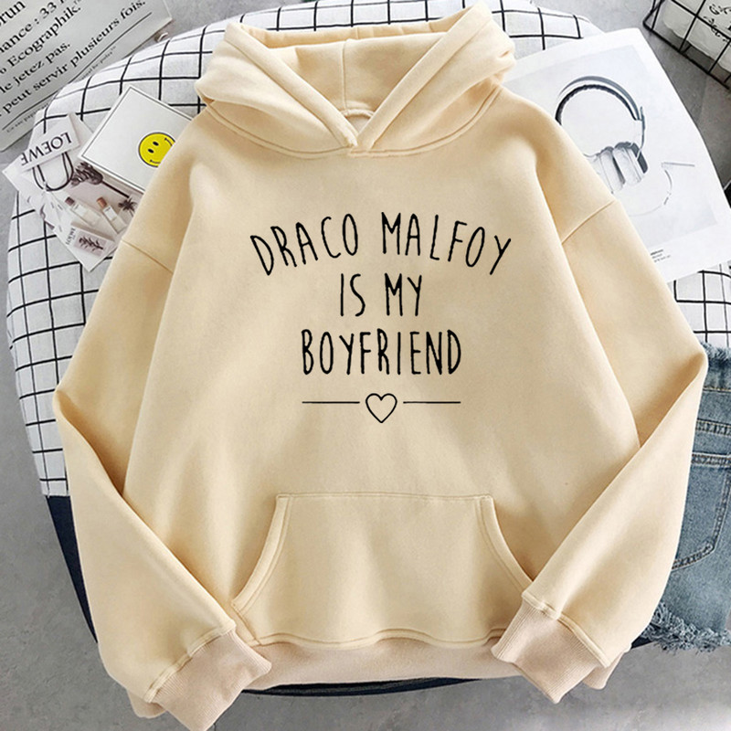 Ο Draco Malfoy Is My Boyfriend Letter Print Hoodie Γυναικεία Πράσινη Casual Sudaderas Hoodies Νέα μόδα Φούτερ Harajuku με κουκούλα