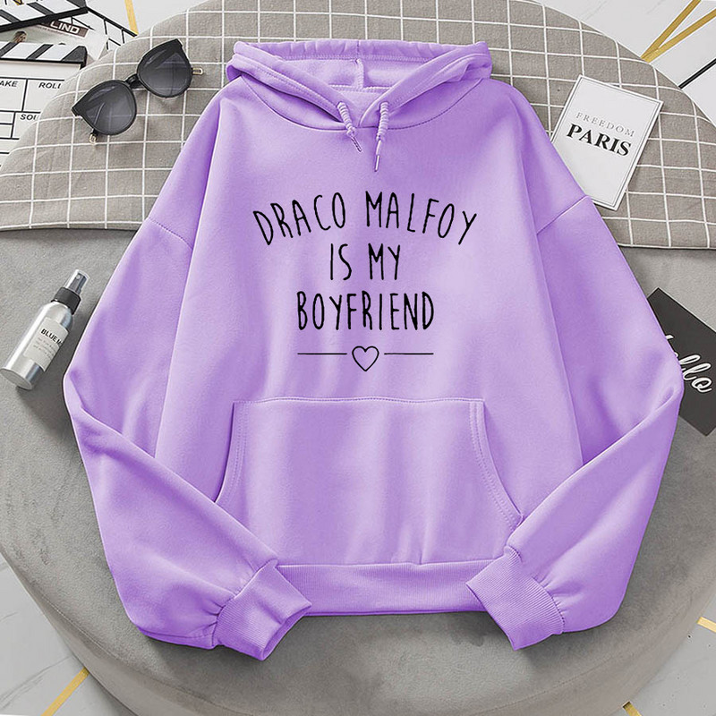 Ο Draco Malfoy Is My Boyfriend Letter Print Hoodie Γυναικεία Πράσινη Casual Sudaderas Hoodies Νέα μόδα Φούτερ Harajuku με κουκούλα