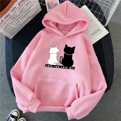 2023 Streetwear Hoodies Νέα γυναικεία φούτερ Φθινοπωρινή άνοιξη μακρυμάνικο Harajuku χαριτωμένο γάτα τύπωμα θηλυκό χαλαρό casual πουλόβερ