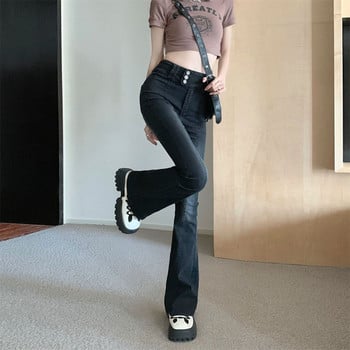 Γυναικείο Flare Jeans Button Fly Fashion Vintage Stretch Casual Γυναικείο τζιν παντελόνι Jean Femme ψηλόμεσο ολόσωμο λεπτό τζιν