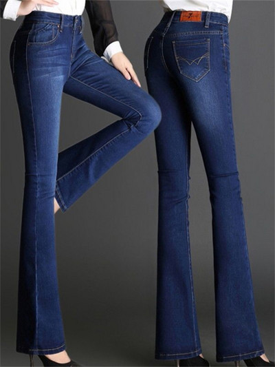 Flare Püksid Teksad Naiste 2022 Kevad õhukesed laia säärega naiste teksapüksid Elastsed kõrge vöökohaga Pantalon Jean Femme naiste teksad