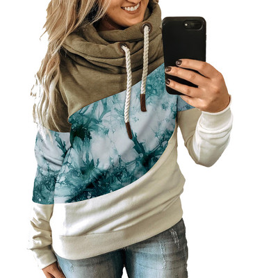 Majice s kapuljačom Prevelike ženske majice s kapuljačom i izrezom u boji, prugasta majica s kapuljačom, pulover i majica s kapuljačom, gornji dijelovi Ženska odjeća Ulična odjeća