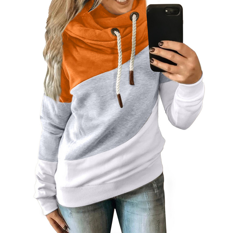 Φούτερ πουλόβερ φούτερ με κουκούλα με κουκούλα λαιμόκοψη με ριγέ κορδόνι με κουκούλα Μπλούζες Γυναικεία ρούχα Street