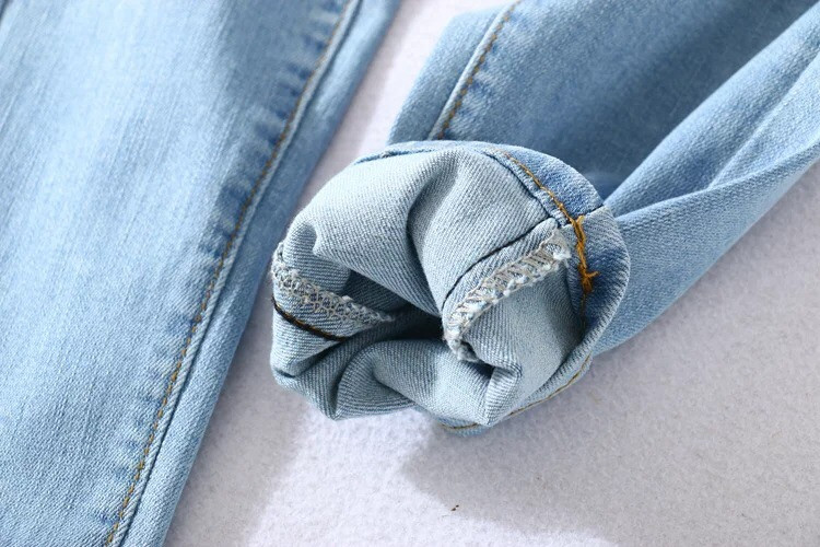 Vintage kitsad nelja nööbiga kõrge vöökohaga pliiatsiga teksad Naiste Slim Fit Stretch teksapüksid täispikad teksariidest kitsad püksid