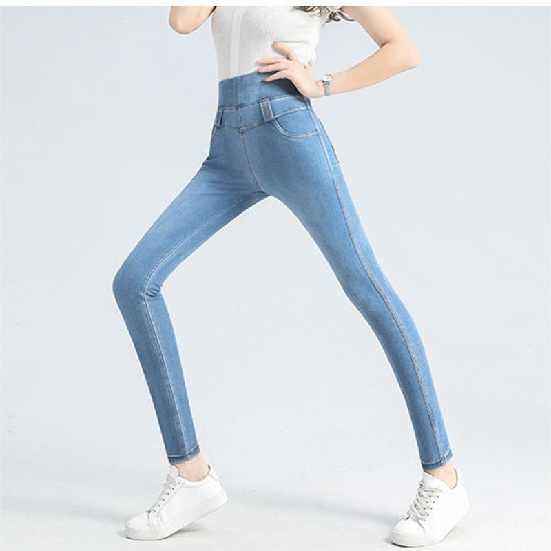 Άνοιξη Φθινόπωρο Plus μέγεθος 40-100kg Λεπτό τζιν Pencli για γυναίκες Κορεάτικη μόδα Ελαστική ψηλόμεση Pantalones Casual παντελόνι παντός τύπου