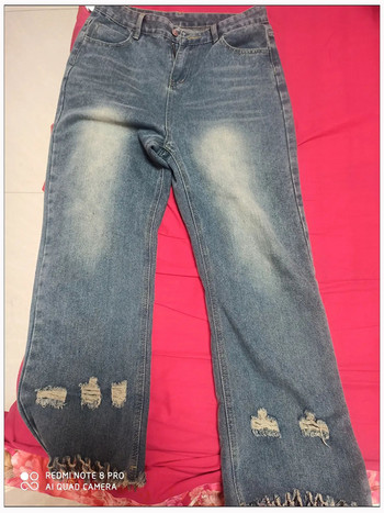 Vintage Tassel Do Old Plus Size Straight Jeans για Γυναικεία Κορεάτικη μόδα με κουμπιά τζιν παντελόνι φαρδιά τζιν Streetwear Y2k