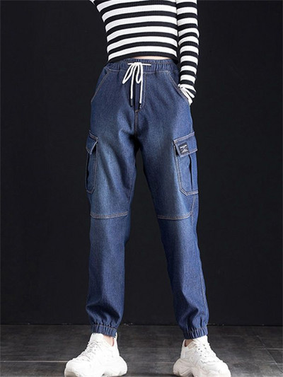 Ψηλόμεσο μεγάλο φαρδύ τζιν χαρέμι για γυναίκες Loose loose τζιν Pantalones Κορεατικά casual παντελόνια Capris ίσια παντελόνια