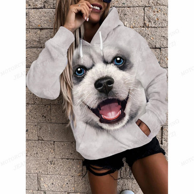 Hoodie s kapuljačom za pse Muškarci Ženske modne majice s printom mačaka Ženske majice s kapuljačom Ženske majice s kapuljačom Y2k Odjeća Puloveri sa životinjama Kaputi za djevojčice Kawaii