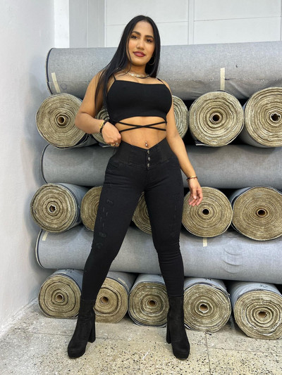 Ženske traperice u boji, crne i plave, tanke sjajne tajice s elastičnim strukom, plus veličine, nove zakrivljene pripijene hlače Y2k