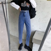 proljeće 2022. ženska moda visokog struka Ženske traperice širokih nogavica baggy Oversize ženske capri hlače jean mom jeans hlače