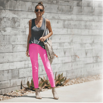 Μοντέρνο και μινιμαλιστικό παντελόνι 2023 με ζαρωμένη ψηλή μέση και ανασηκωμένους γλουτούς Τζιν πολύχρωμο παντελόνι για μικρά πόδια Y2K