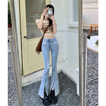 Woman Jeans Flare Low Waist Slim ψηλό ελαστικό τζιν για γυναικεία παντελόνια 2023 Κορεάτικη μόδα Boyfriend τζιν παντελόνι γυναικεία