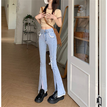 Woman Jeans Flare Low Waist Slim ψηλό ελαστικό τζιν για γυναικεία παντελόνια 2023 Κορεάτικη μόδα Boyfriend τζιν παντελόνι γυναικεία