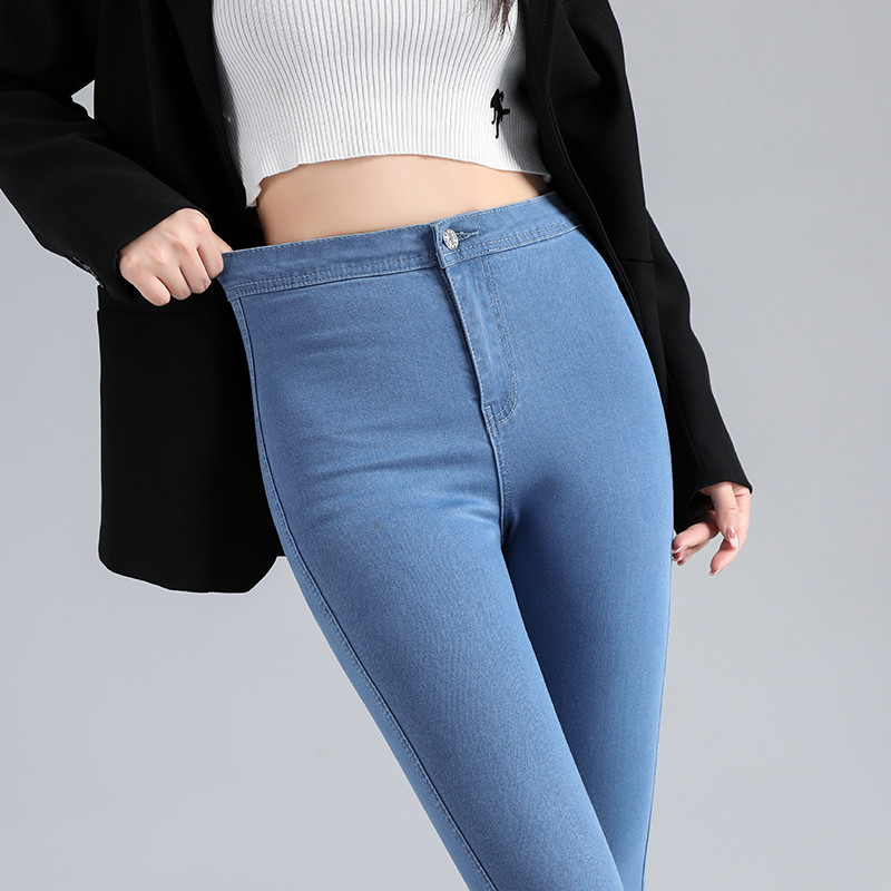 2023. Ženske seksi traperice s visokim strukom, seksi traperice s visokim strukom, isprane tanke uske Y2K ženske elastične hlače veće veličine