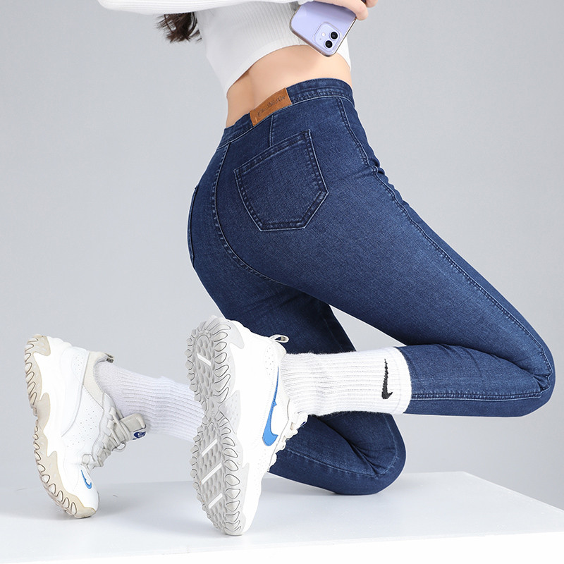 2023. Ženske seksi traperice s visokim strukom, seksi traperice s visokim strukom, isprane tanke uske Y2K ženske elastične hlače veće veličine