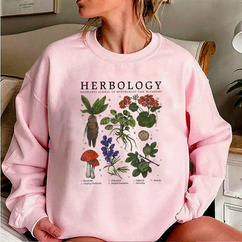 Herbology Plants Суичър Magic Wizard Witchcraft School Hoodie Plants Botanical Herbology Crewneck Суичъри Wizard Tops