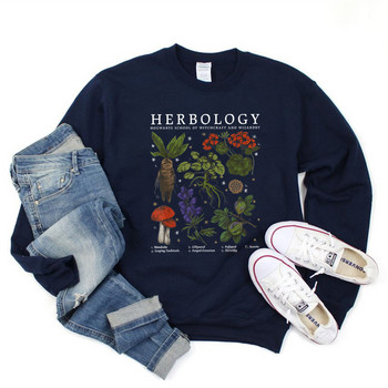 Herbology Plants Суичър Magic Wizard Witchcraft School Hoodie Plants Botanical Herbology Crewneck Суичъри Wizard Tops