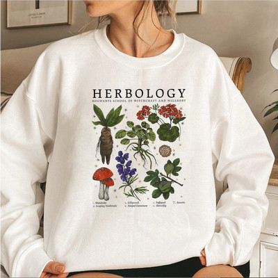 Φούτερ Herbology Plants Magic Wizard School Witchcraft Hoodie Plants Botanical Herbology Crewneck Φούτερ Wizard Tops