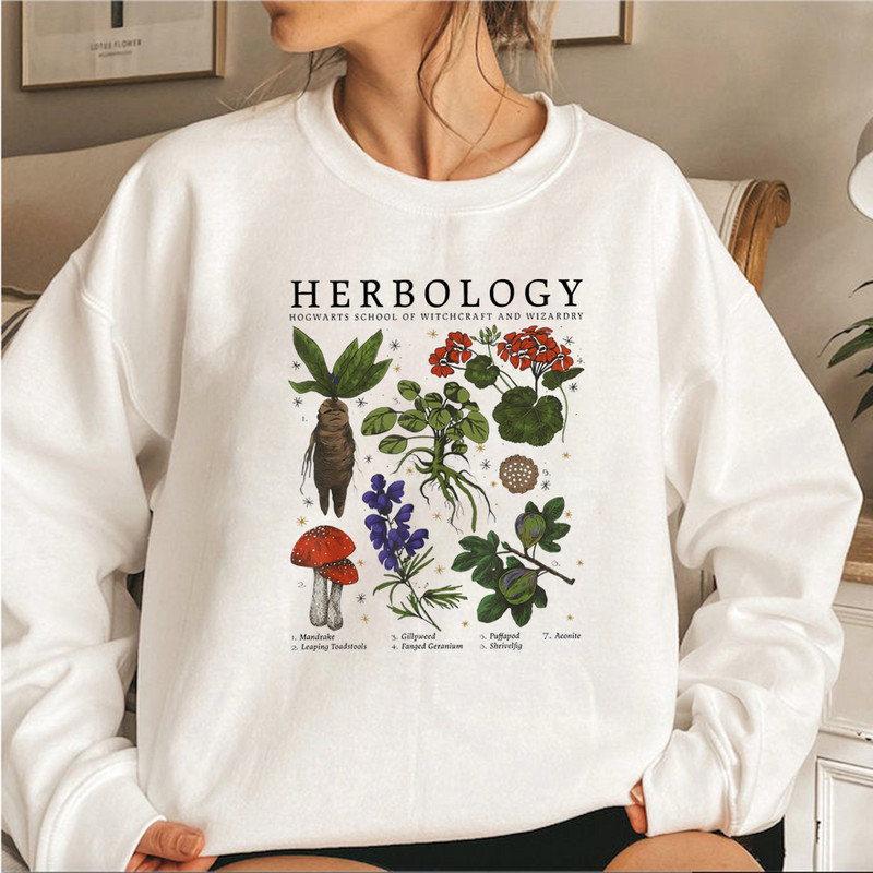 Φούτερ Herbology Plants Magic Wizard School Witchcraft Hoodie Plants Botanical Herbology Crewneck Φούτερ Wizard Tops