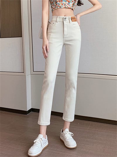 Γυναικείο τζιν παντελόνι Harem μέχρι τον αστράγαλο Γυναικείο ελαστικό στη μέση Μασίφ τζιν για γυναικείο παντελόνι Κορεατικό στυλ μόδας Casual Loose