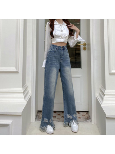 Γυναικείο τζιν παντελόνι Flare 2023 Vintage Stretch Jeans ελαστικό παντελόνι με καμπάνα Μέση κορμάκι Παντελόνι με λουλούδια Skinny Joggers