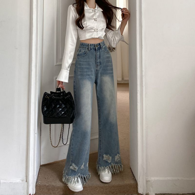 Γυναικείο τζιν παντελόνι Flare 2023 Vintage Stretch Jeans ελαστικό παντελόνι με καμπάνα Μέση κορμάκι Παντελόνι με λουλούδια Skinny Joggers