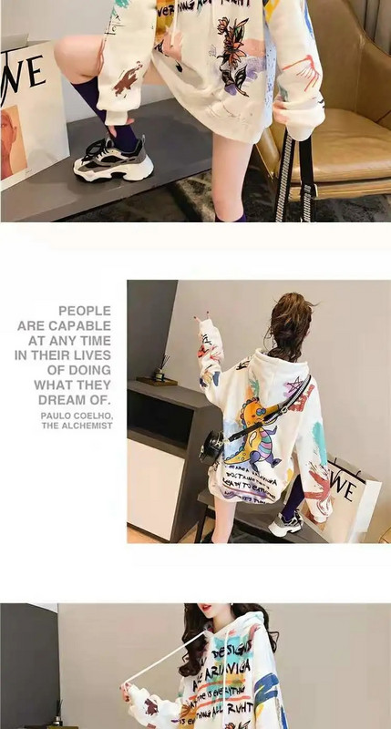 Γυναικεία φούτερ σε μεγάλο μέγεθος Φούτερ για έφηβες με μακρυμάνικο βαμβακερά ρούχα Streetwear πουλόβερ Γυναικεία υπερμεγέθη μπλουζάκια