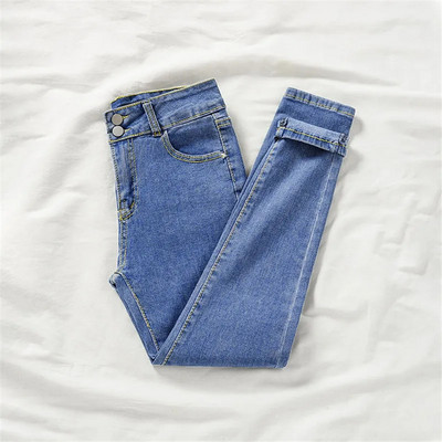 Ψηλόμεσο στενό μολύβι τζιν Γυναικείο κομψό τζιν παντελόνι Κορεάτικο Casual Pantalones Άνοιξη Φθινόπωρο Slim Vaqeros