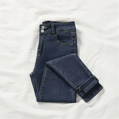 Ψηλόμεσο στενό μολύβι τζιν Γυναικείο κομψό τζιν παντελόνι Κορεάτικο Casual Pantalones Άνοιξη Φθινόπωρο Slim Vaqeros