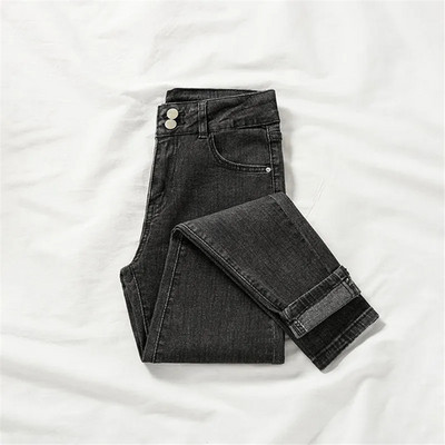 Ψηλόμεσο στενό μολύβι τζιν Γυναικείο κομψό τζιν παντελόνι Κορεάτικο Casual Pantalones Άνοιξη Φθινόπωρο Slim Vaqeros