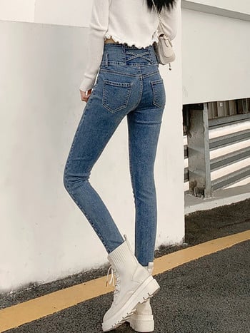 Καλοκαίρι 2023 Y2k Vintage Boyfriend Stretch Jeans Γυναικεία Slim Pencil Παντελόνι Ψηλόμεση Streetwear Skinny Little Feet Τζιν παντελόνι