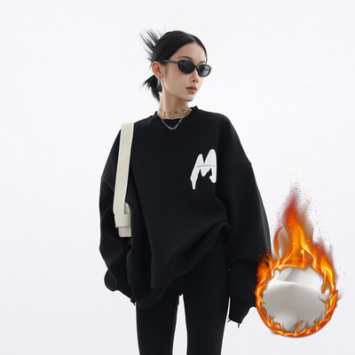 Circyy Φούτερ Γυναικεία Χειμερινά Ρούχα Πουλόβερ Έντυπη Επιστολή Μινιμαλισμός Fleece Φαρδιά Υπερμεγέθη 2022 Φούτερ Y2k Ζεστά Casual