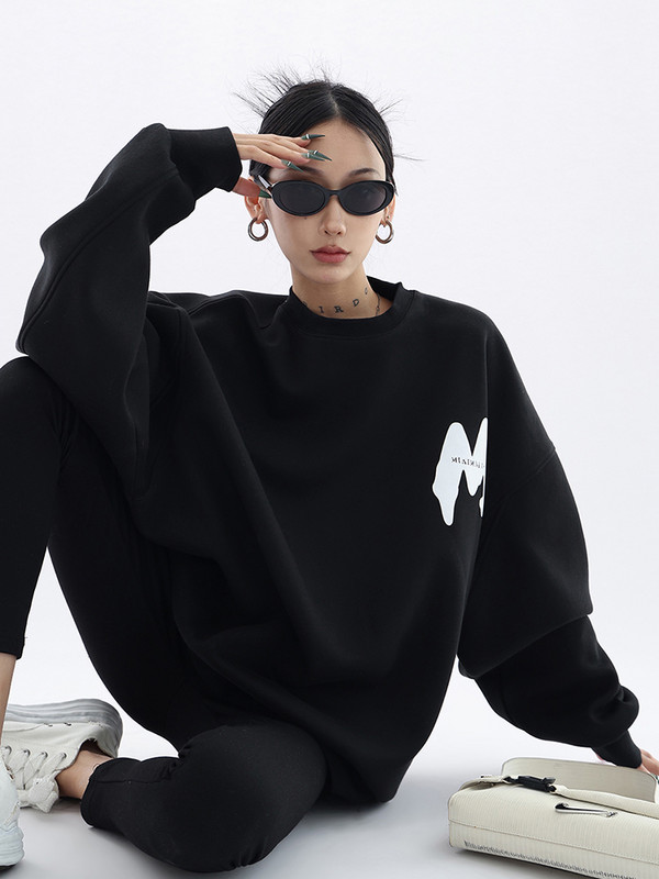 Circyy Φούτερ Γυναικεία Χειμερινά Ρούχα Πουλόβερ Έντυπη Επιστολή Μινιμαλισμός Fleece Φαρδιά Υπερμεγέθη 2022 Φούτερ Y2k Ζεστά Casual