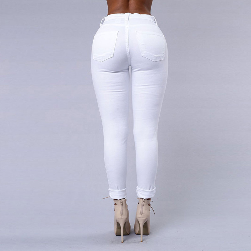 Καυτές εκπτώσεις σκισμένα τζιν για γυναίκες σέξι skinny τζιν τζιν μόδας Mid waist street casual pencil παντελόνι γυναικεία ανοιξιάτικα καλοκαιρινά ρούχα