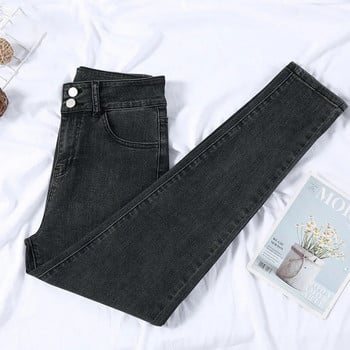 Γυναικεία Vintage Μπλε ελαστικό τζιν μέσης Slim Stretch Denim Pencil Παντελόνι Μαμά Μαύρο Jean Παντελόνι Γυναικείο Casual Skinny Jeans Παντελόνι