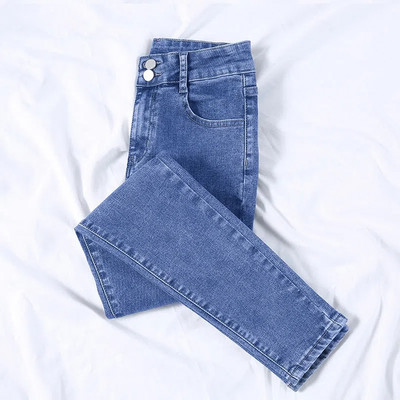 Γυναικεία Vintage Μπλε ελαστικό τζιν μέσης Slim Stretch Denim Pencil Παντελόνι Μαμά Μαύρο Jean Παντελόνι Γυναικείο Casual Skinny Jeans Παντελόνι