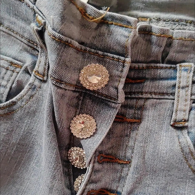 Traper hlače s jednorednim kopčanjem s dugmadima s volanima i visokim strukom Ležerne uske elastične ulične traperice Ženske nove ženske hlače