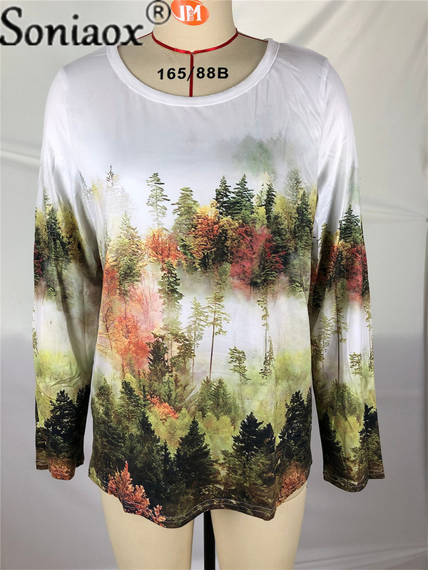 Moteriški megztiniai Dailininkai Aliejinė tapyba Miško spauda ilgomis rankovėmis moteriški pavasariniai abstraktūs kraštovaizdžio megztiniai 2021 m. rudens megztiniai